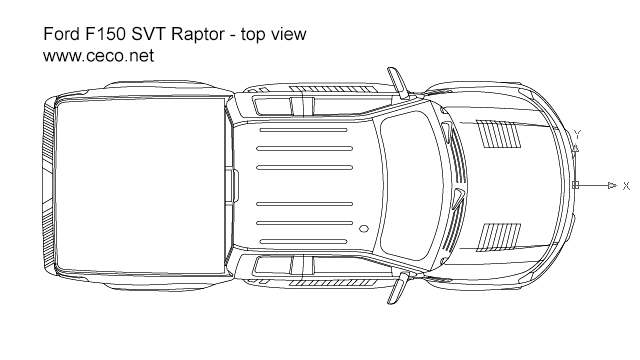 640x360 autocad drawing pick up ford svt raptor top view dwg - Ford Raptor Drawing