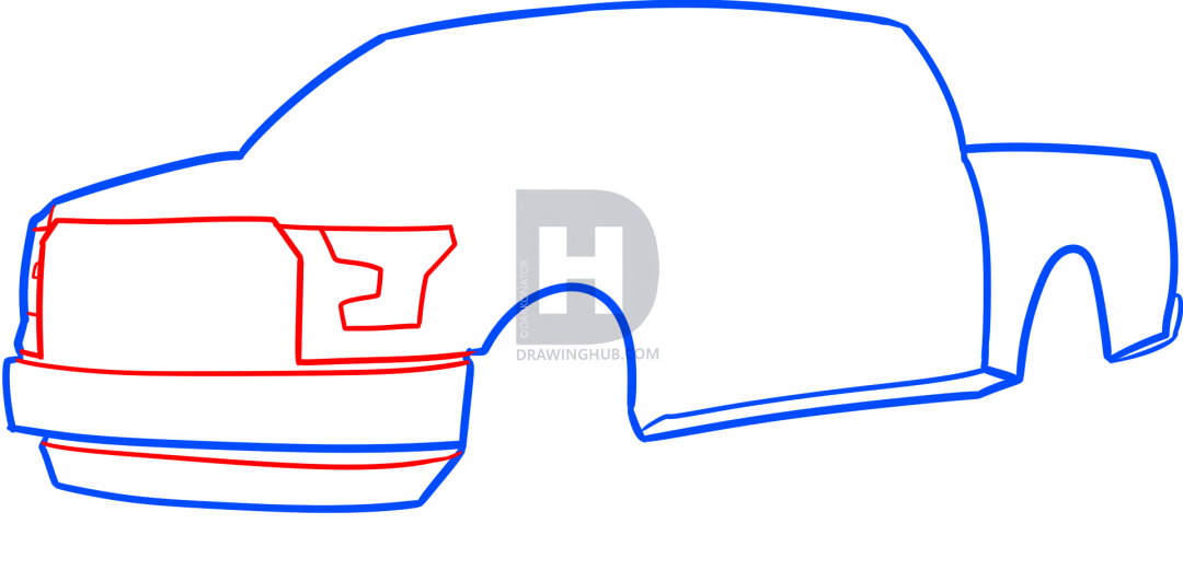 1080x521 How To Draw An F Ford Pickup Truck, Step - Ford Truck Drawings