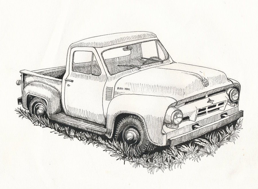900x661 old ford truck drawing sketches truck art, old ford trucks - Ford Truck Drawings