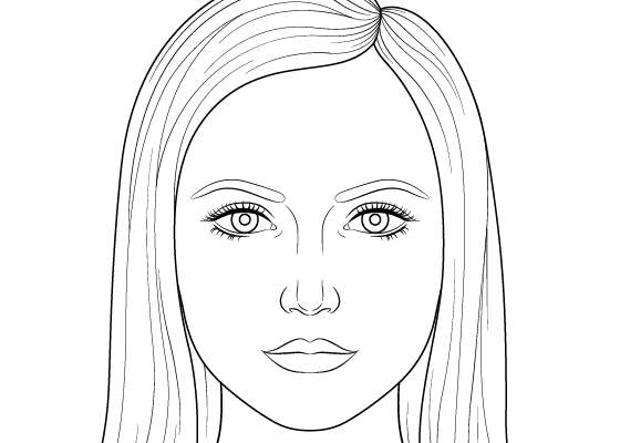 560x400 How To Draw A Female Face Step - Forehead Drawing