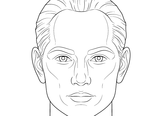 560x401 How To Draw A Male Face Step - Forehead Drawing