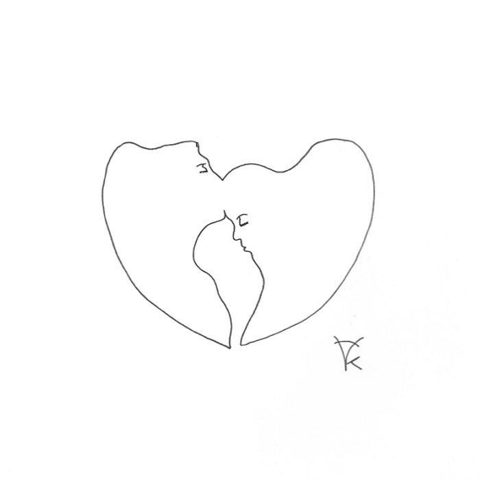 700x700 forehead kiss, pen - Forehead Kiss Drawing