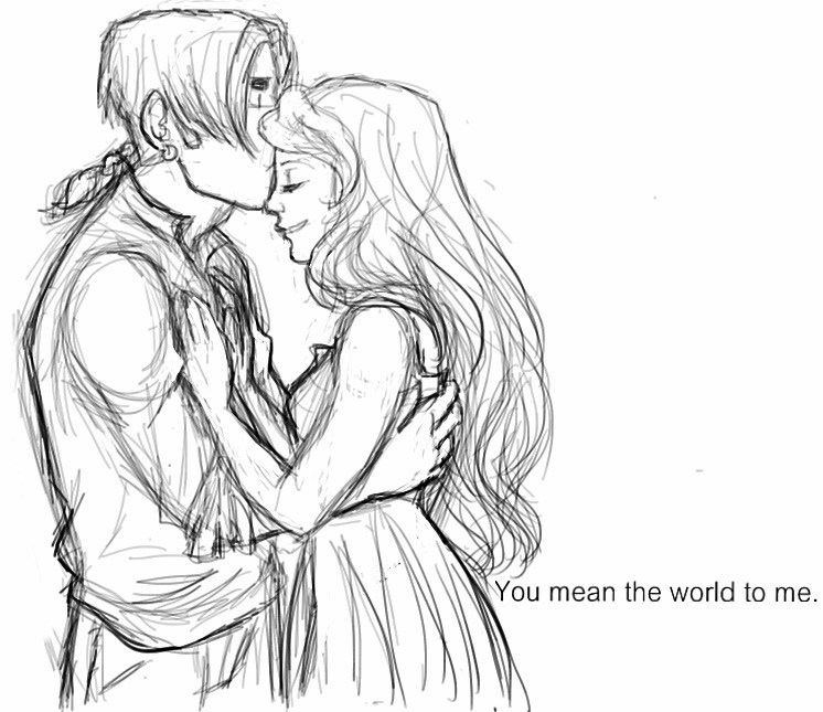 746x645 kiss drawing forehead sibling - Forehead Kiss Drawing