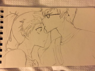320x240 little something for me lover - Forehead Kiss Drawing