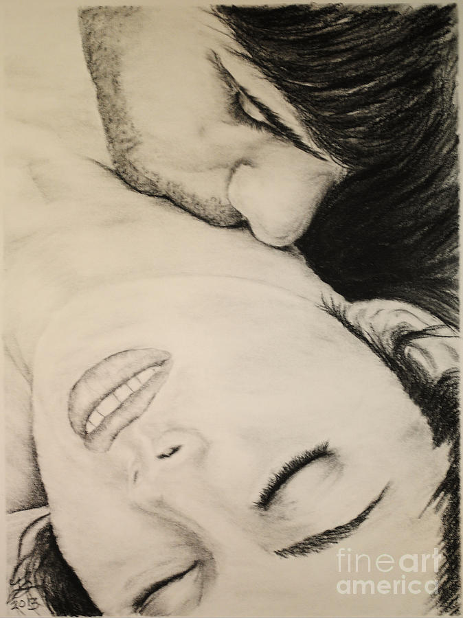 674x900 morning kiss drawing - Forehead Kiss Drawing