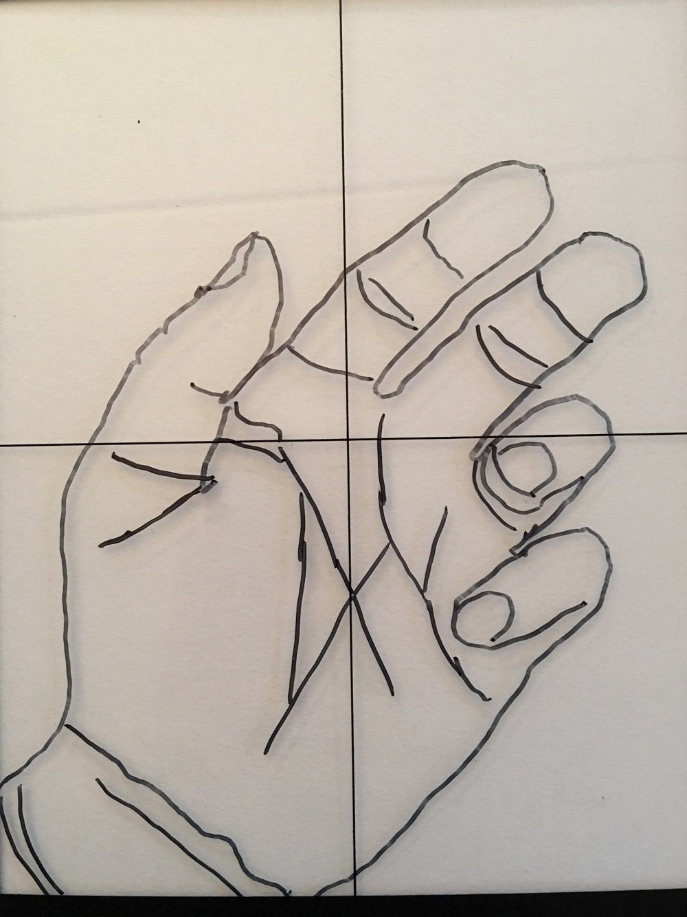 1000x1333 learning to draw, day tracing a foreshortened hand on a plane - Foreshortening Hand Drawing