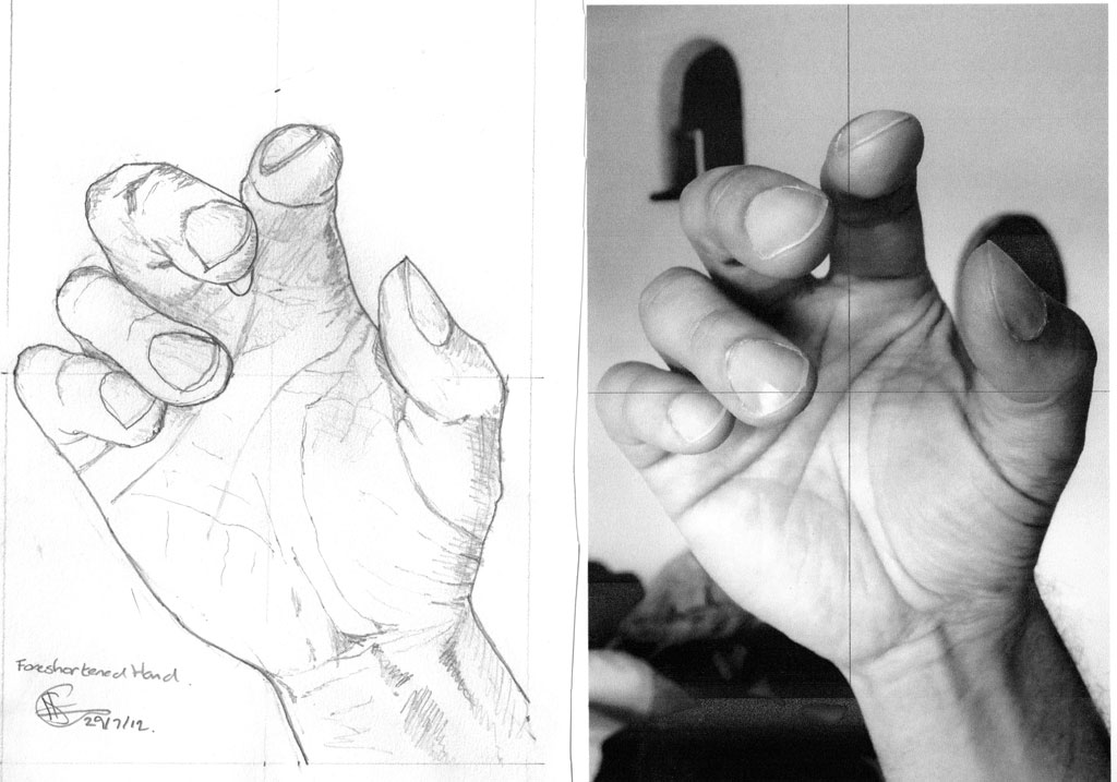 1024x717 down tools and get back to work oba's sandbox - Foreshortening Hand Drawing
