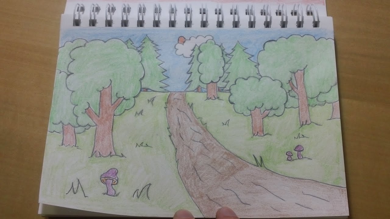1280x720  - Forest Background Drawing