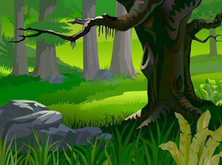 452x336 Free Forest Landscape Vector Background Woodland Themed Party - Forest Background Drawing