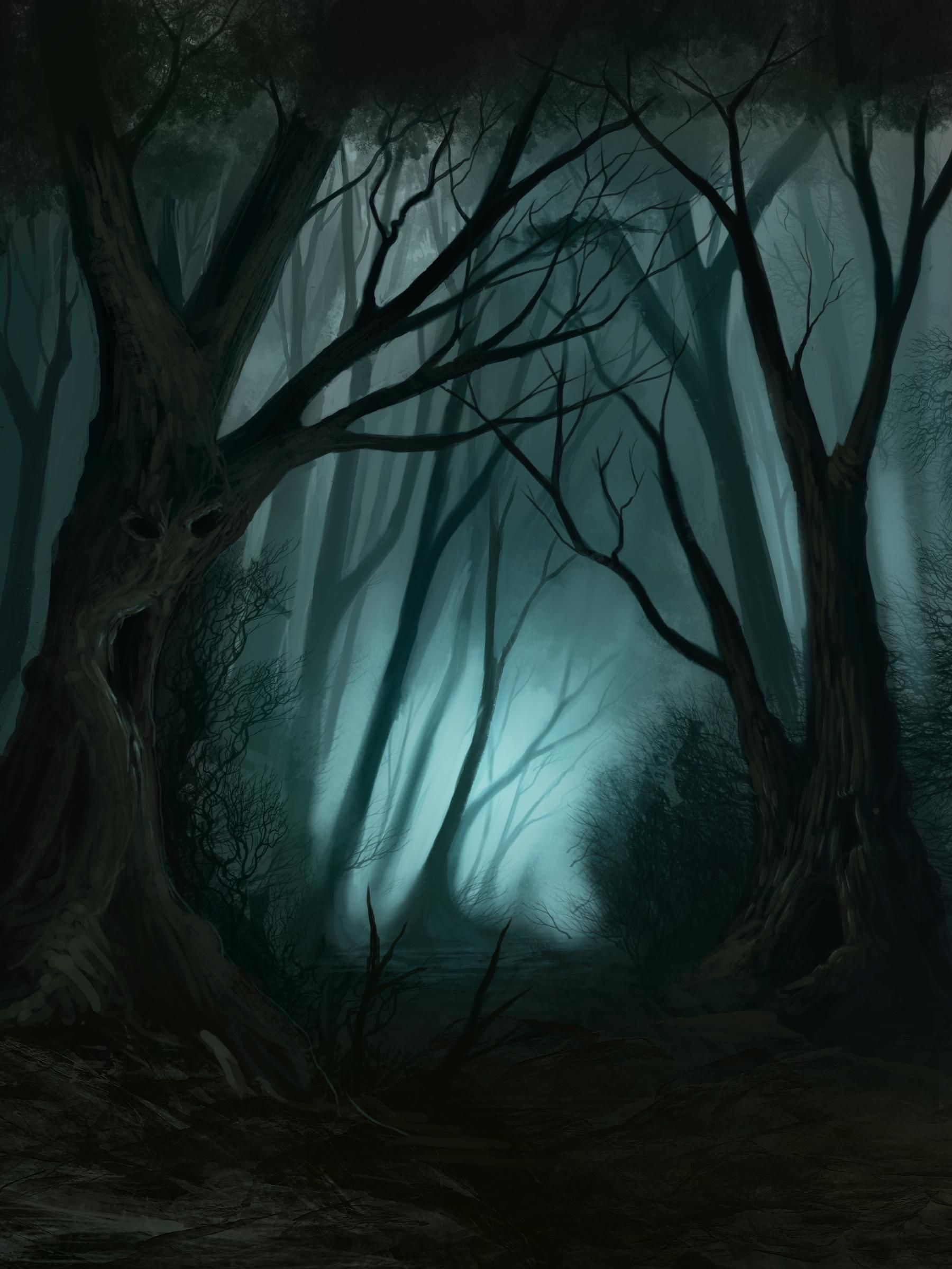 1800x2400 creepy forest in forest drawing - Forest Background Drawing