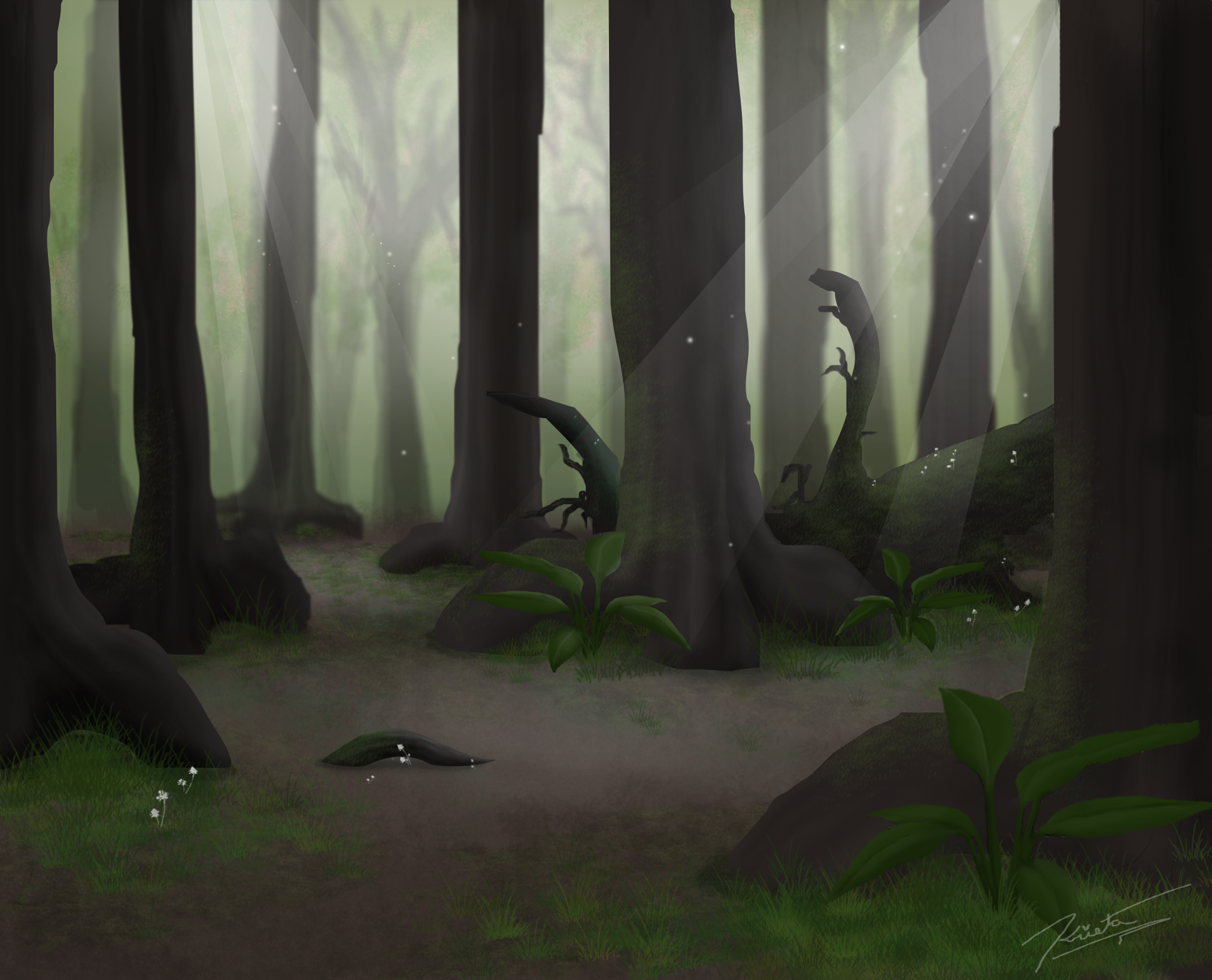 2024x1638 Summer Forest Background Weasyl - Forest Background Drawing