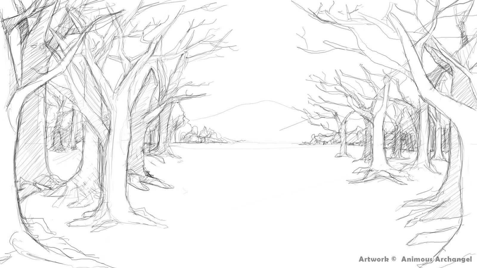 1600x900 draw background archangel project scenery background project - Forest Background Drawing