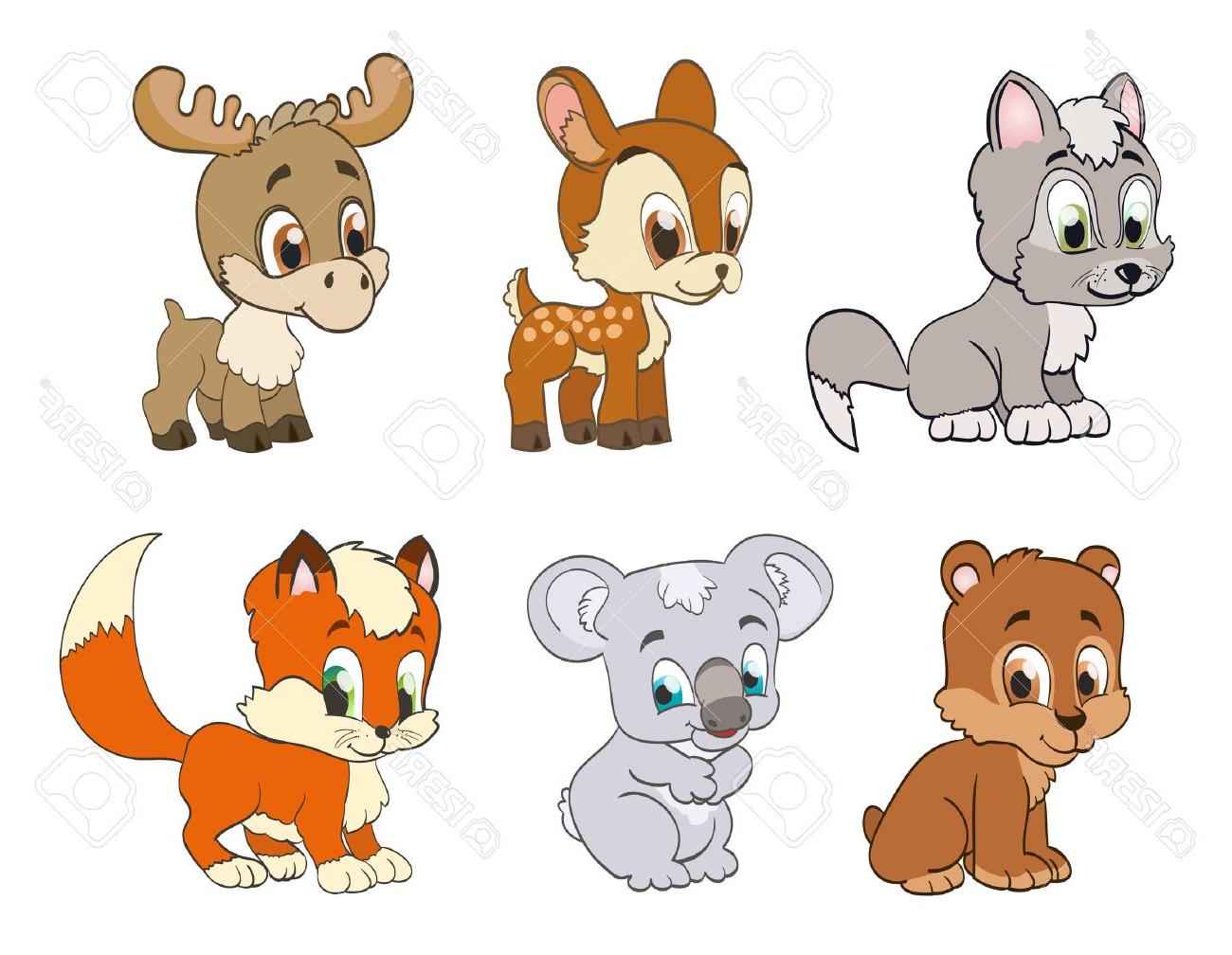 1300x1008 Best Free Set Of Forest Cartoon Animals Vector Drawing - Forest Cartoon Drawing