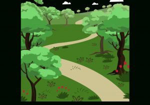 300x210 Landscape Cartoon Drawing Vector Cartoon Drawing Beautiful Forest - Forest Cartoon Drawing