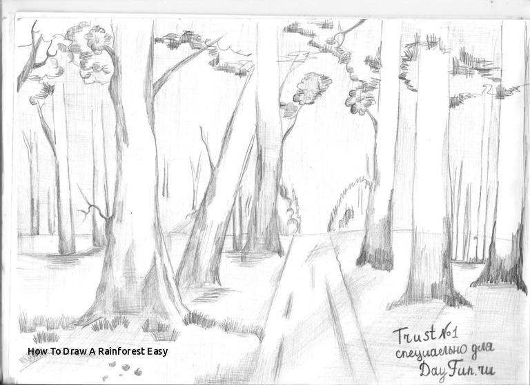 768x558 How To Draw A Rainforest Easy How To Draw Forest Step - Forest Drawing Easy