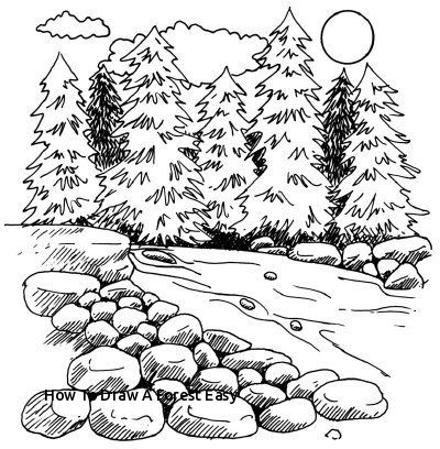 400x408 How To Draw A Forest Easy Best Drawing Tips Landscapes Images - Forest Drawing Easy