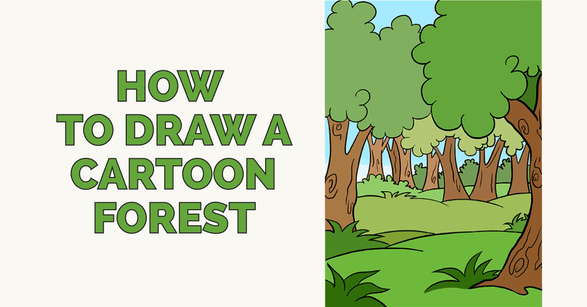 1200x628 How To Draw A Cartoon Forest In A Few Easy Steps Easy Drawing Guides - Forest Drawing Easy