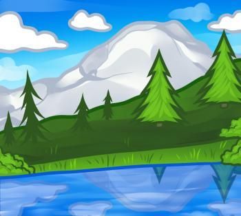 350x314 How To Draw A Landscape For Kids, Step - Forest Drawing For Kids