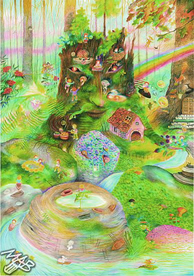 388x550 Fairytale Forest - Forest Drawing Pictures