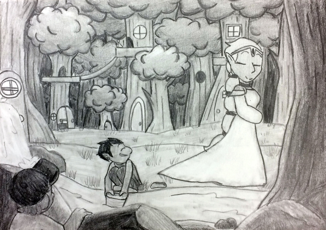 1100x775 Fantasy Forest Drawings - Forest Drawing Pictures