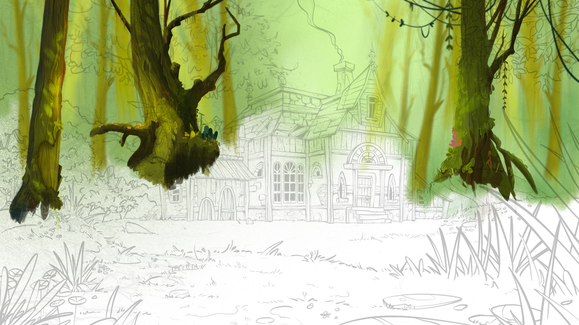 1920x1080 Artstation - Forest Drawing Pictures