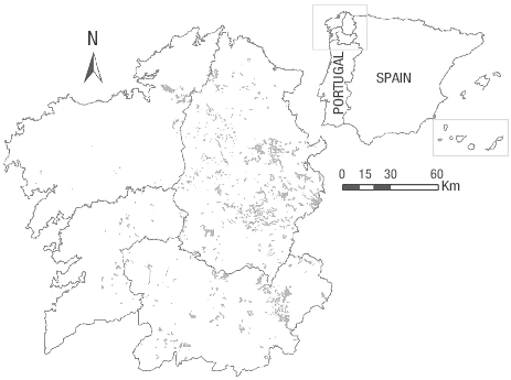 463x345 location of galicia and the forest habitat patches - Forest Habitat Drawing