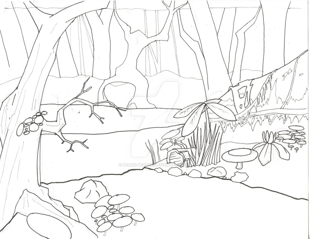 1024x791 Forest Line Drawing - Forest Line Drawing