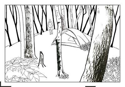 400x279 Forest Line Drawing - Forest Line Drawing