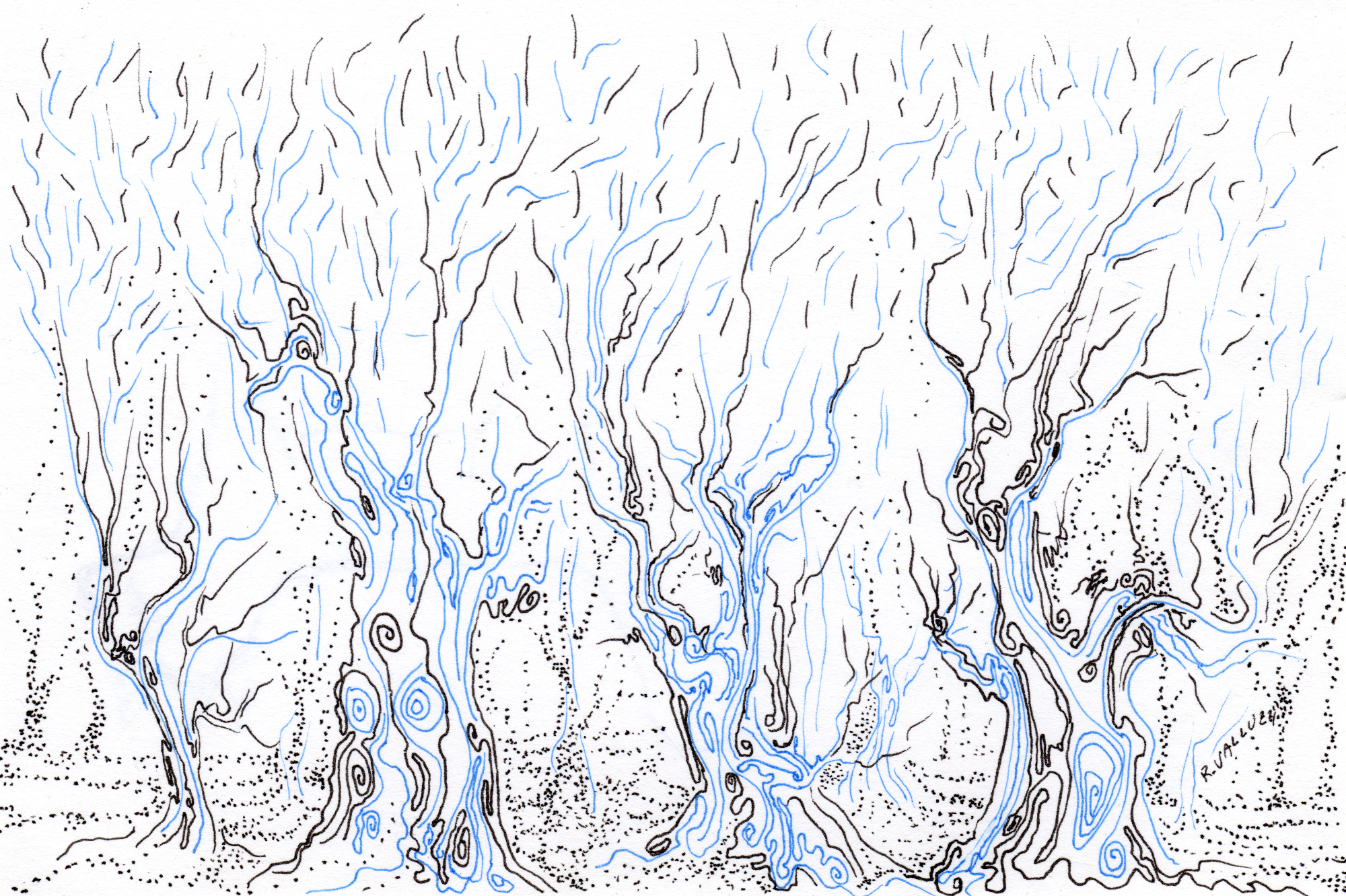 2000x1332 nerdly painter science themed art - Forest Line Drawing