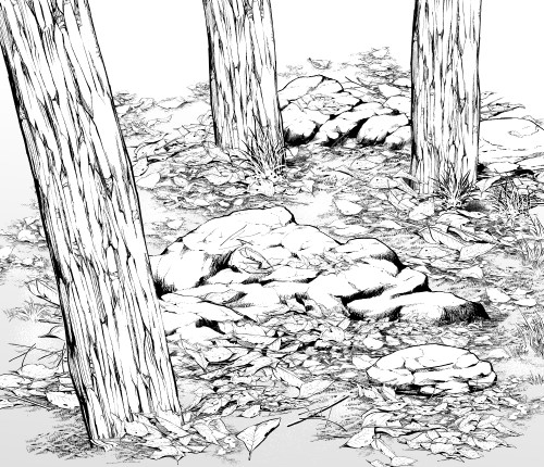 500x430 People Who Sick Of Drawing Natural Object Must See! Draw Forest - Forest Line Drawing