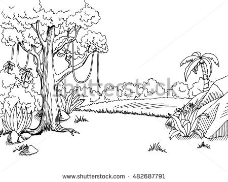 450x358 drawn forest forest line - Forest Line Drawing