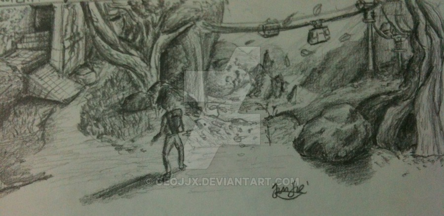900x439 Forest Pencil Sketch - Forest Pencil Drawing