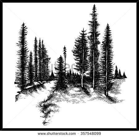 450x442 Forest Tattoo Drawing - Forest Tattoo Drawing