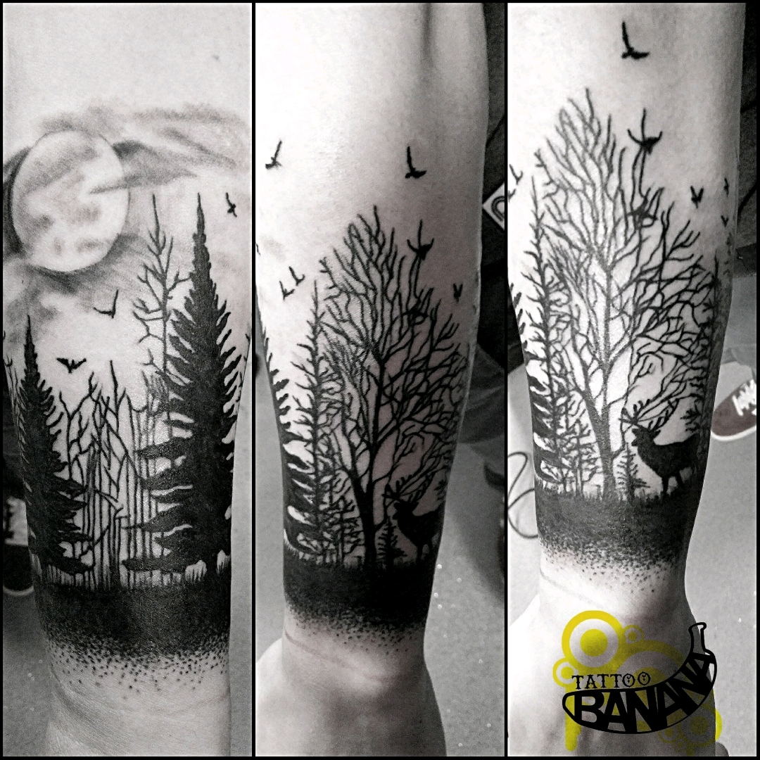 Forest Tattoo Drawing at PaintingValley.com | Explore collection of ...