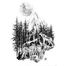 225x225 Barren Forest Tattoo Drawing - Forest Tattoo Drawing