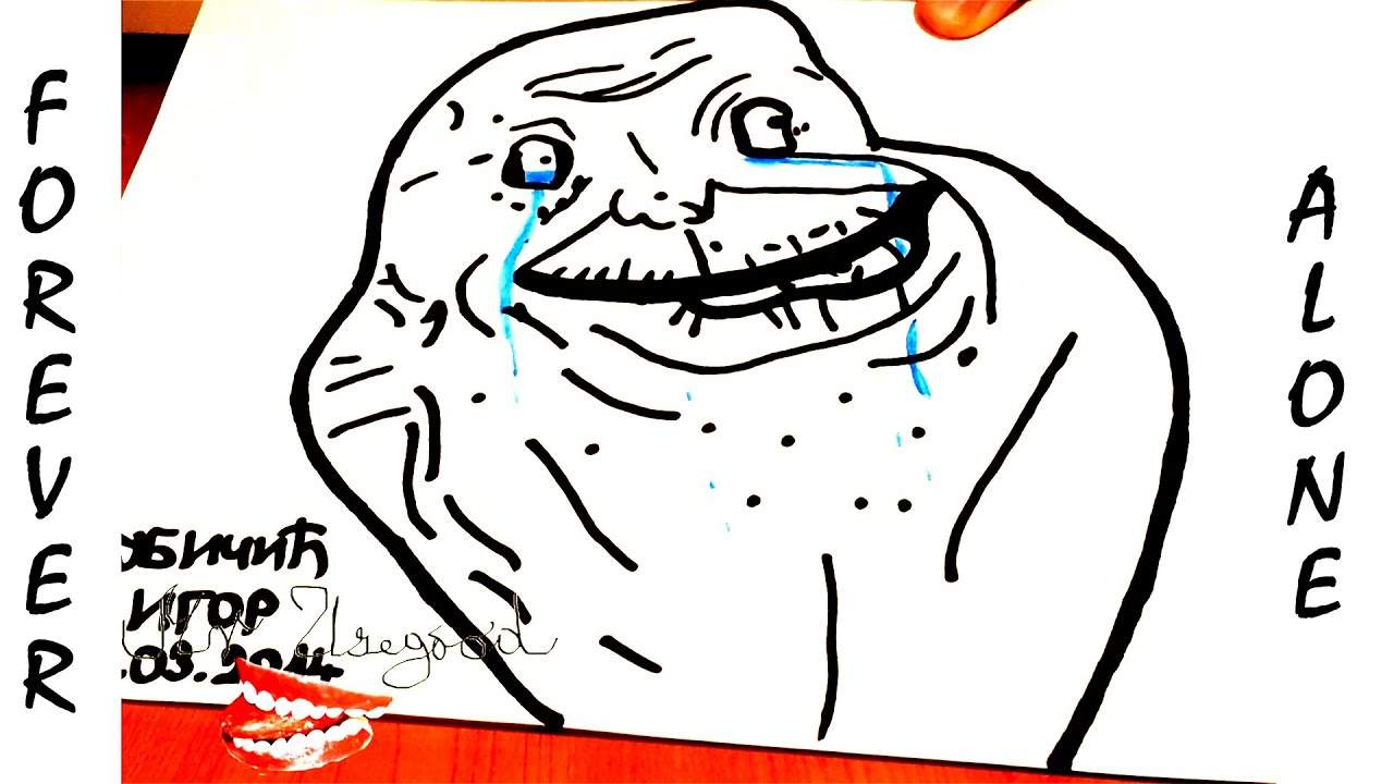 1280x720 how to draw memes meme faces forever alone guy - Forever Alone Drawing