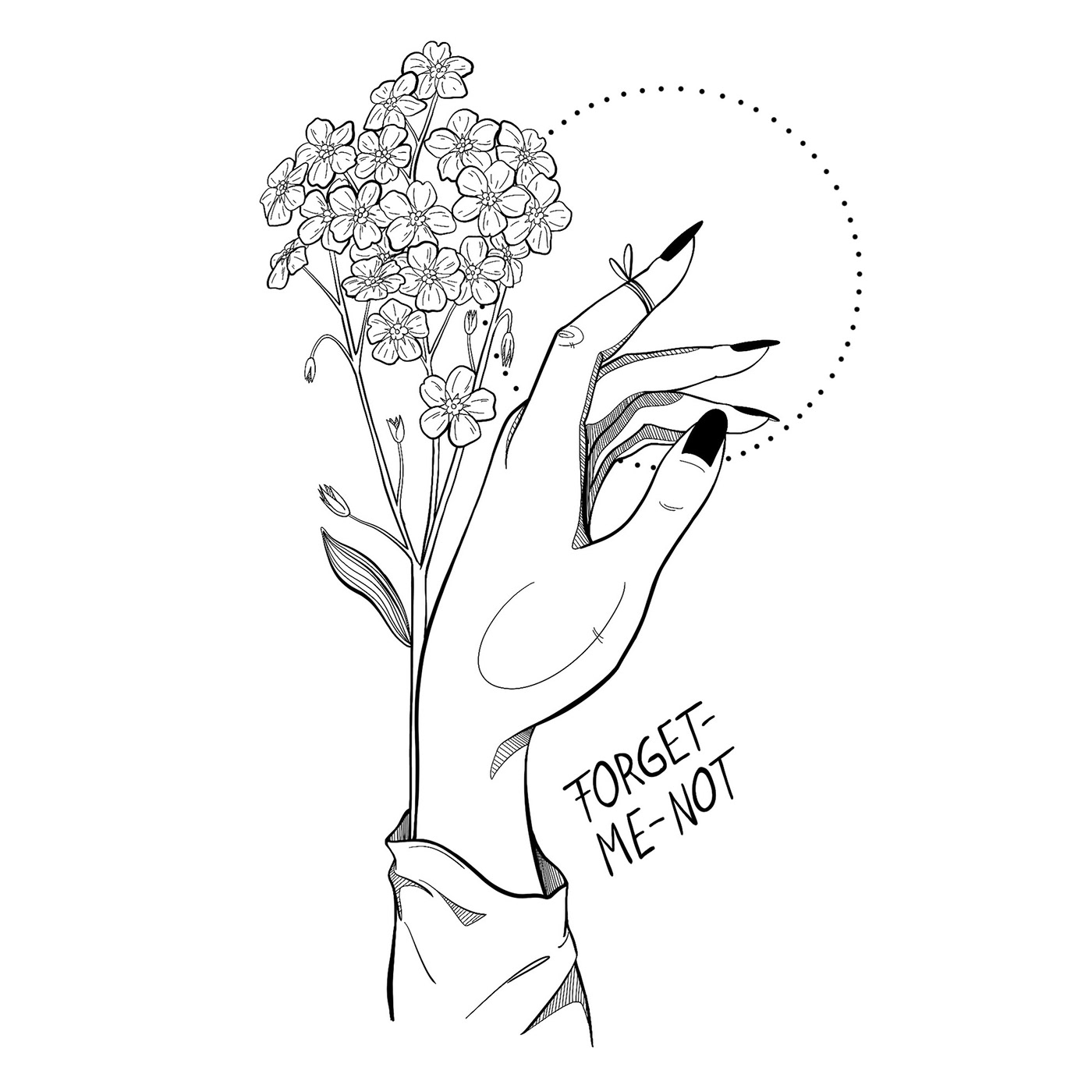 1400x1400 Forget Me Not On Behance - Forget Me Not Drawing