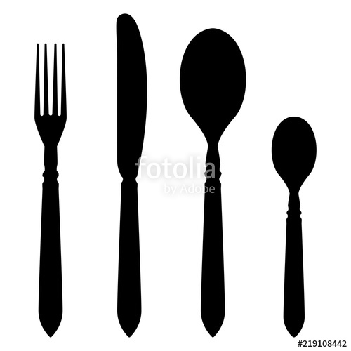 500x500 Cutlery Set - Fork Drawing