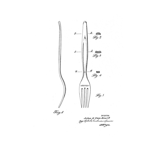 630x630 Fork Vintage Patent Drawing - Fork Drawing