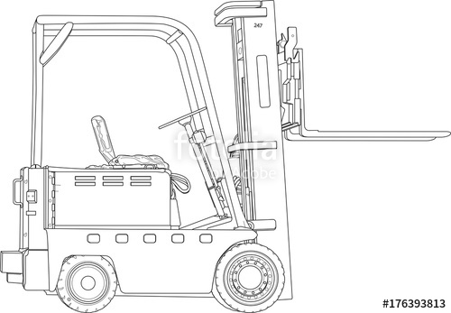 500x347 Forklift Line Drawing Stock Photo And Royalty Free Images - Forklift Drawing