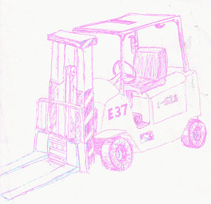 300x290 Pastel Forklift Drawing - Forklift Drawing