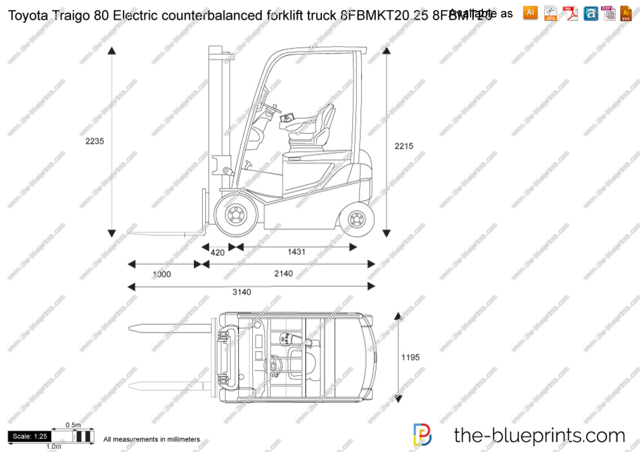 1280x905 The - Forklift Drawing
