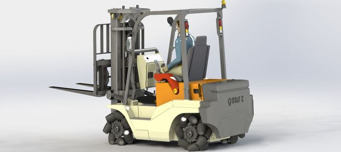 676x302 universal wheel forklift complete drawing cgtrader - Forklift Drawing