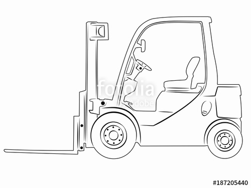 500x375 Illustration Of A Forklift Vector Drawing Stock Image - Forklift Drawing