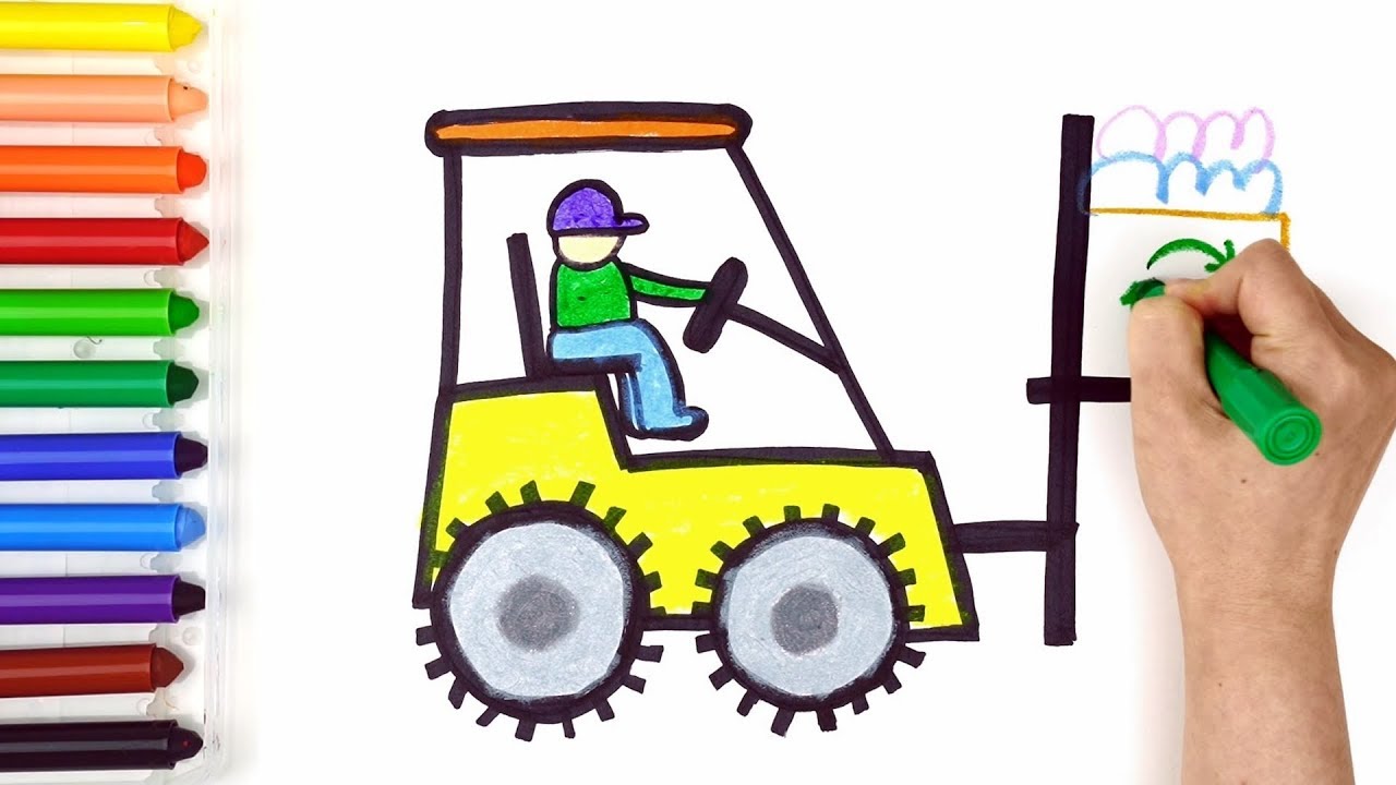 1280x720 Forklift Drawing And Coloring How To Draw A Forklift - Forklift Drawing