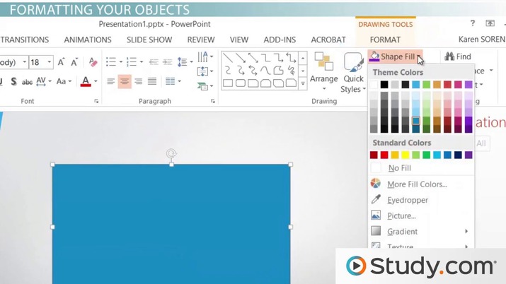715x402 Using The Drawing Tools And Format Features In Powerpoint - Format Drawing
