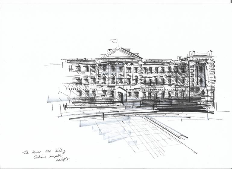 770x560 The Former Kgb Building, Vilnius Drawing - Former Drawing