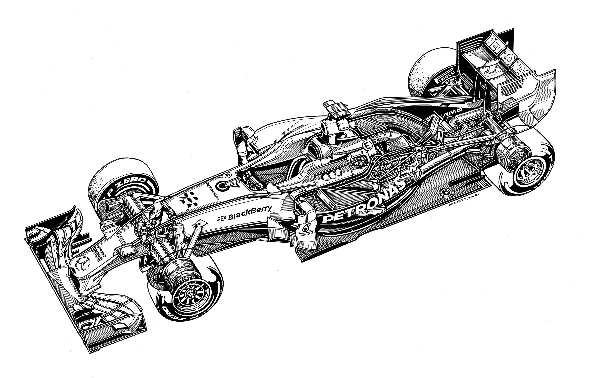 Formula 1 Car Drawing / F1 Car Cutaway View | Auto da corsa, Ferrari