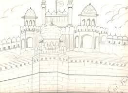 263x191 red fort drawing for kids - Fort Drawing