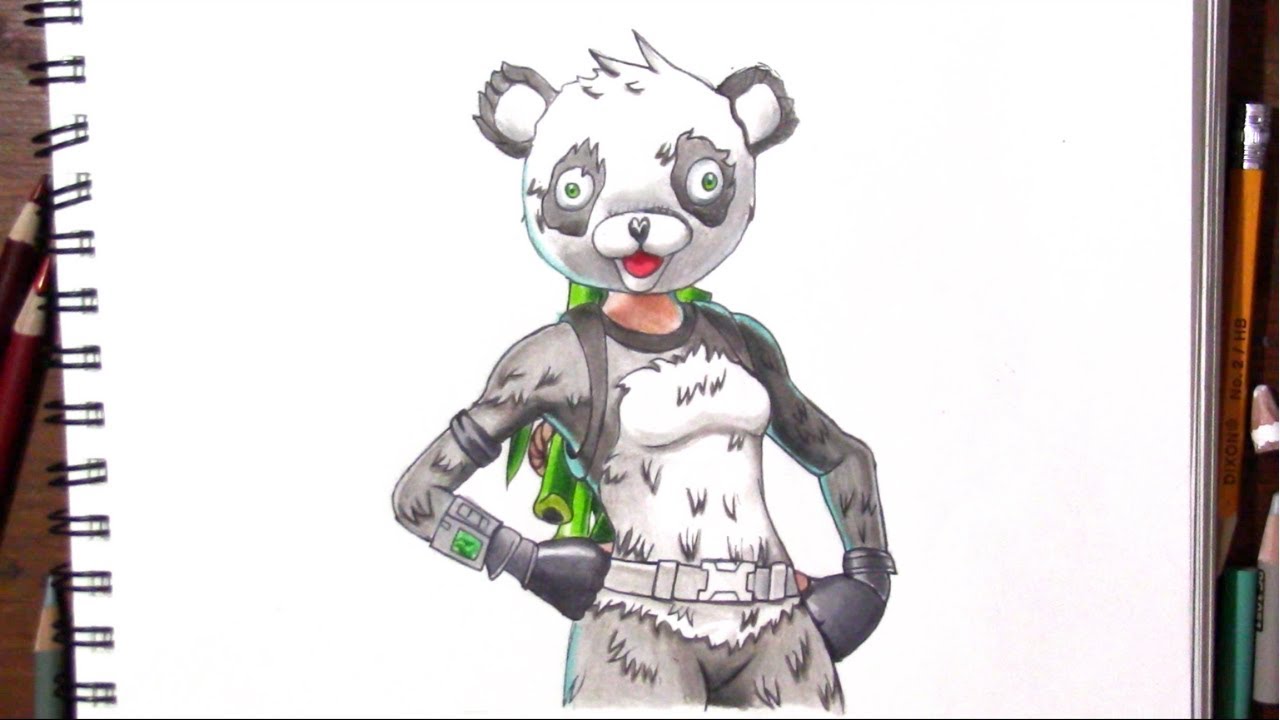 1280x720 drawing panda team leader - Fortnite Drawing